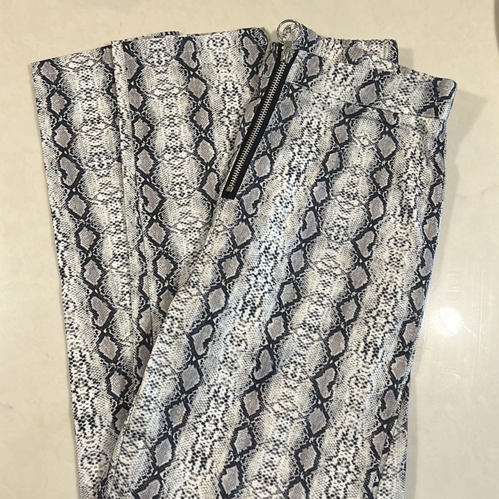 Princess Polly Snake print zipper pants